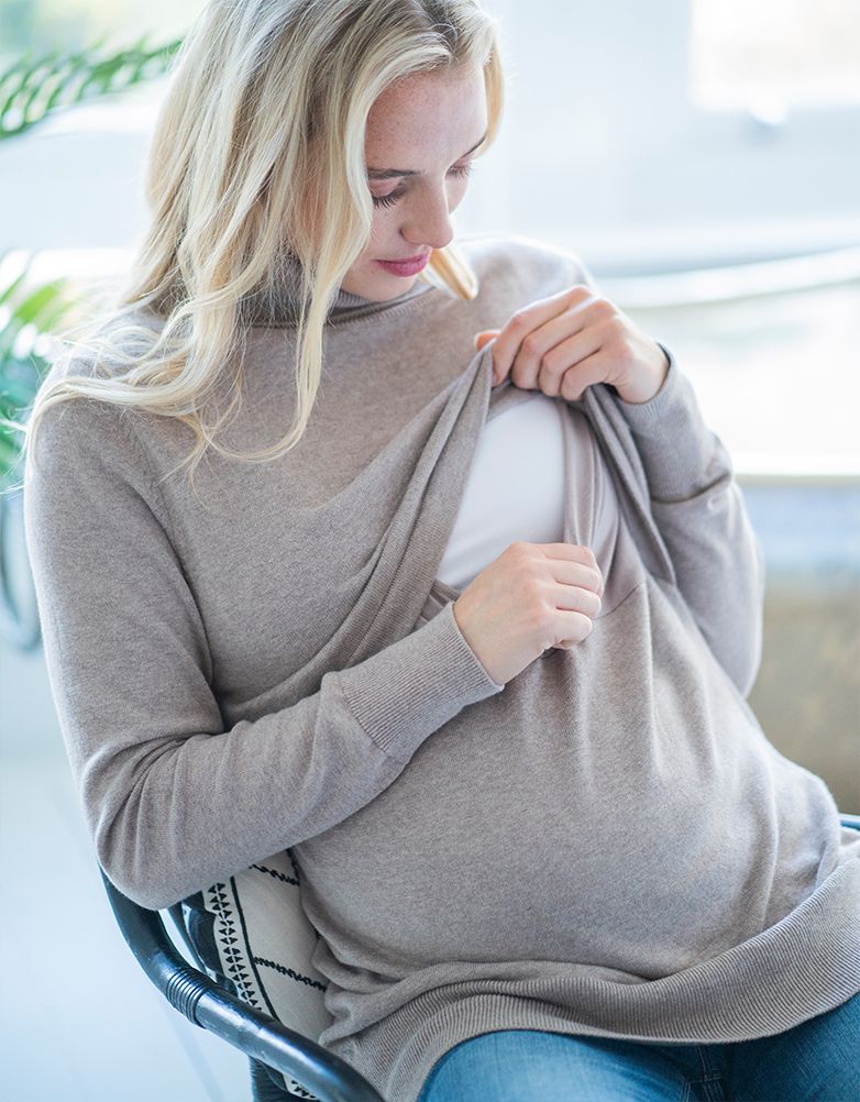 Seraphine Jacquelyn Roll Neck Nursing Sweater – Baby & Me Maternity