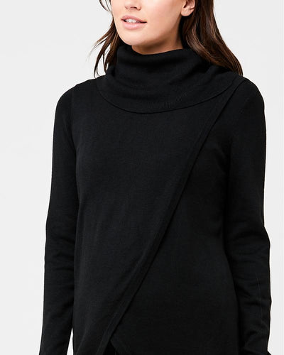 Ripe Cowl Neck Nursing Knit Black