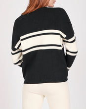 Brunette the Label Uplift Crew Neck Knit Sweater Black/Cream