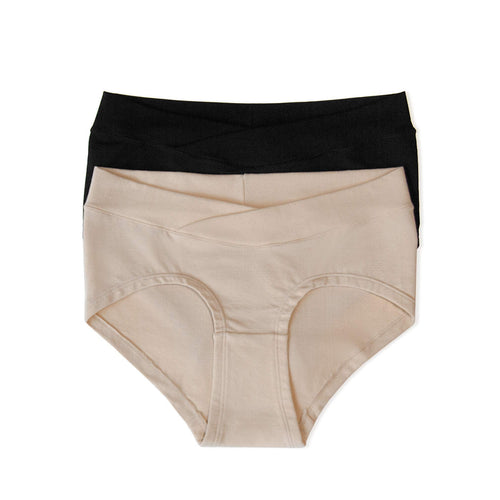 Kindred Bravely Bamboo Hipster Panty 2 Pack Beige/Black