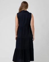 Ripe Tracy Tiered Linen Dress Navy