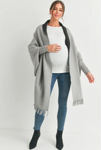 Hello Miz Shawl Collar Maternity Sweater Poncho Grey O/S