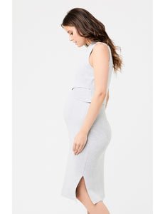 Ripe Layered Knit Nursing Dress Silver Marle