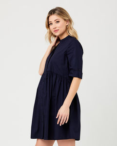 Ripe Paige Poplin Dress Navy