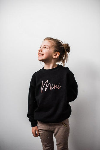 Blonde Ambition Mini {Script} Toddler Crew Neck Black