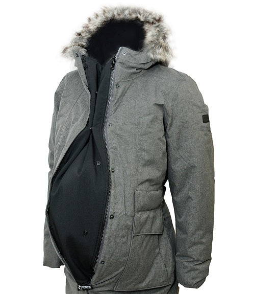 Extendher Maternity Coat Alternative + Detachable Hood. Jacket Extender  Lined with Polartec Fleece. Nylon Outer Shell