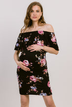 Hello Miz Ruffled Off the Shoulder Dress Black Floral