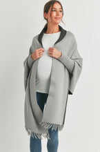 Hello Miz Shawl Collar Maternity Sweater Poncho Grey O/S