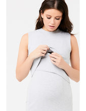 Ripe Layered Knit Nursing Dress Silver Marle