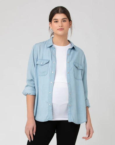 Ripe Bec Chambray Shirt Clean Fade