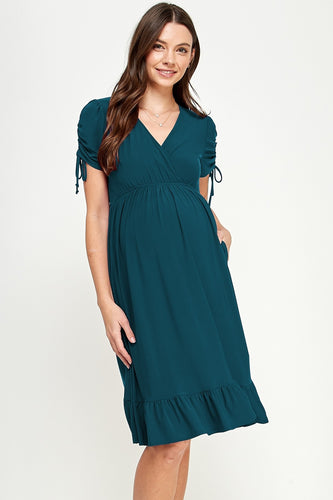 Hello Miz V Neck Adjustable Sleeve Teal