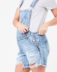 Ripe Denim Short Overalls Light Blue