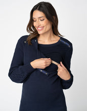 Seraphine Kerr Bell Sleeve Detail Nursing Top Navy