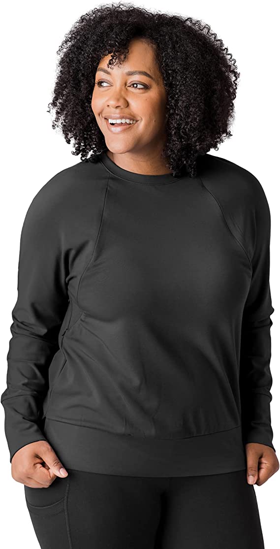 Kindred Bravely Bamboo Nursing & Maternity Crew Pullover Black