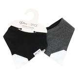 Glitter & Spice Organic Chew Bib Black Reversible Black & Grey