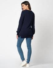 Seraphine Kerr Bell Sleeve Detail Nursing Top Navy