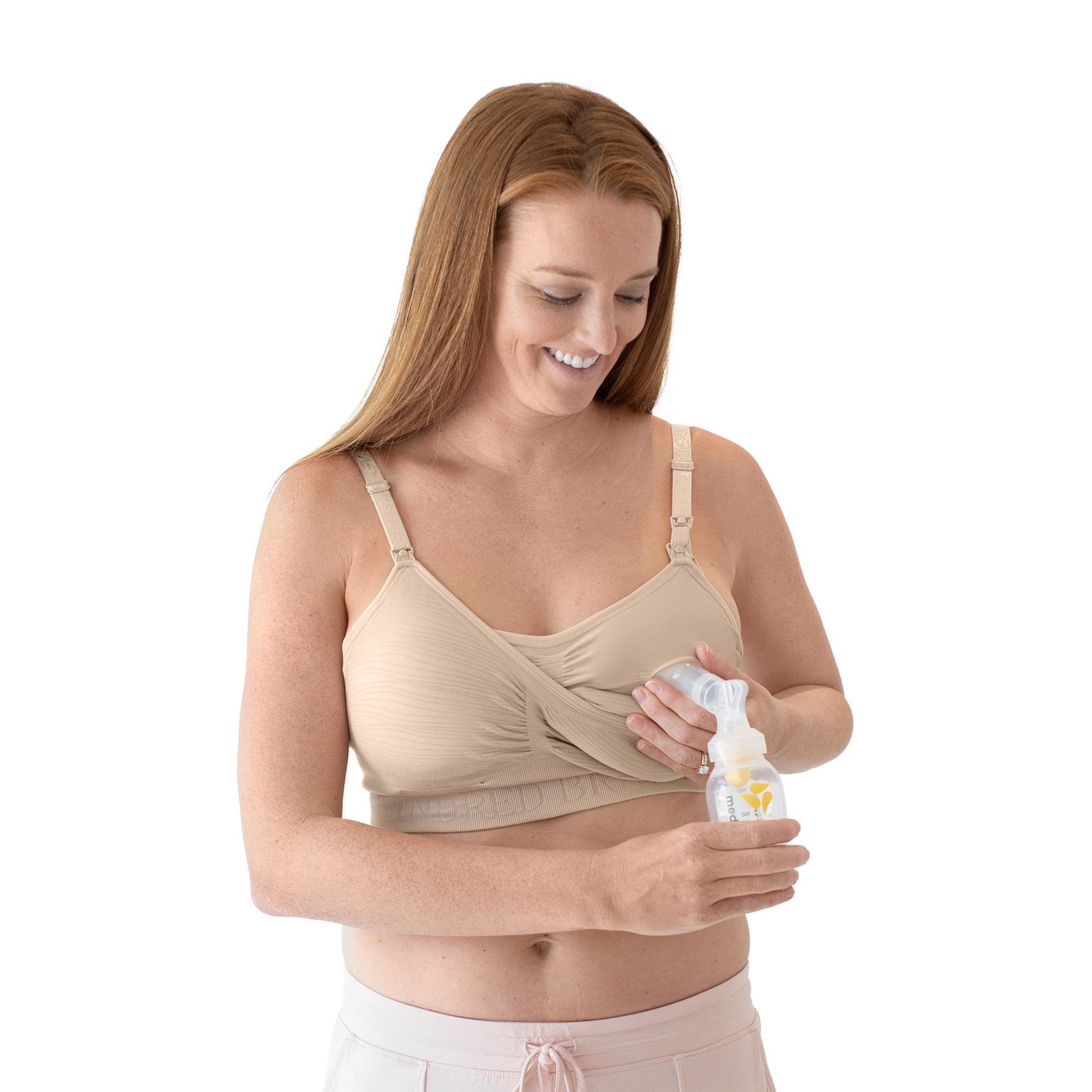 Kindred Bravely Sublime Hands Free Pumping Bra  Patented All-in-One Pumping  & Nursing Bra with EasyClip, Pink Heather, M : : Fashion
