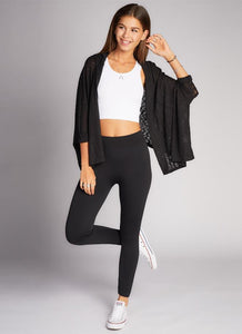 C'est Moi Bamboo Fleece Lined Leggings Black O/S