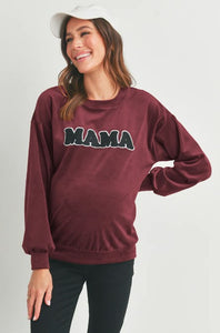 Hello Miz Velvet Maternity Sweater Mama Burgandy