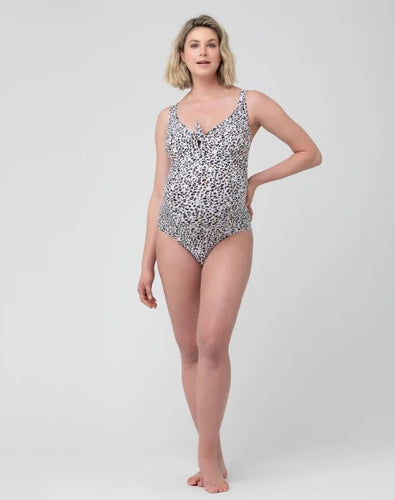 Ripe Pebbles Tie Front One Piece Swimsuit Print