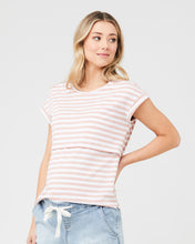 Ripe Lionel Nursing Tee Dusty Pink and White Stripe