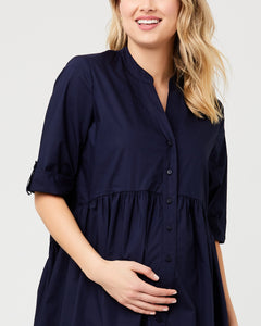 Ripe Paige Poplin Dress Navy