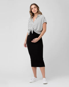 Ripe Ribbed knit Pencil Skirt Black